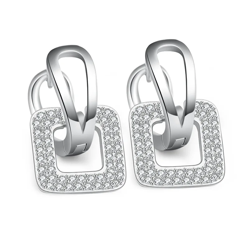 XIYANIKE Silver Color Square Shape Set With Rhinestones High Quality Earrings Trendy Mosaic CZ Zircon For Women Girl Gift
XIYANIKE Silver Color Square Shape Set With Rhinestones High Quality Earrings Trendy Mosaic CZ Zircon For Women Girl Gift