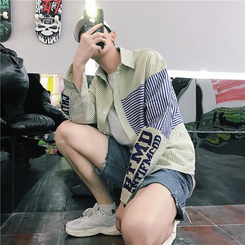 2020 Years Spring Summer New Stripe Letter Printing Long Sleeve Shirt streetwear Tide Thin Male Leisure Lovers Free shipping
2020 Years Spring Summer New Stripe Letter Printing Long Sleeve Shirt streetwear Tide Thin Male Leisure Lovers Free shipping