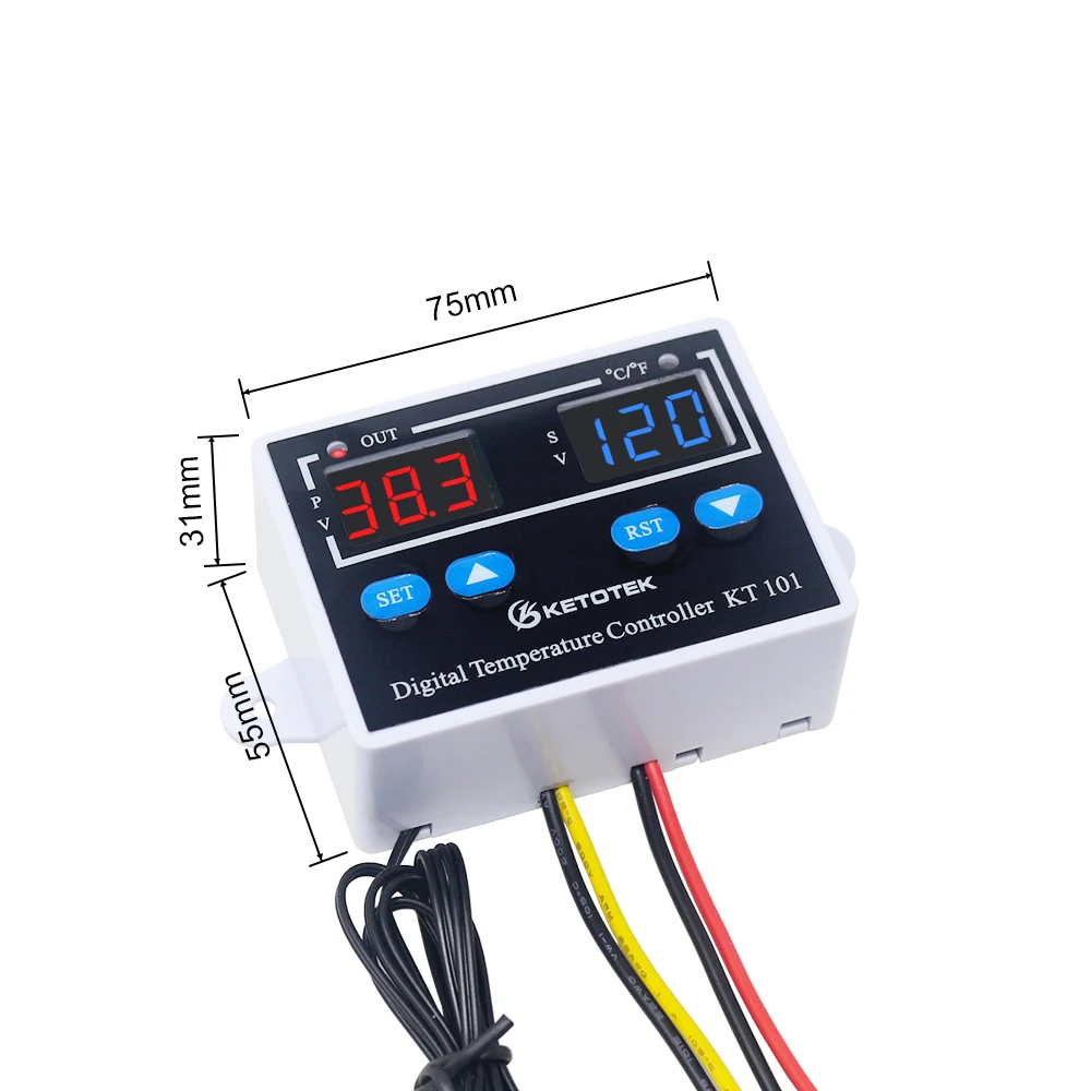 KT101 C/F цифровой термостат регулятор температуры 10A прямой выход инкубатор для яиц