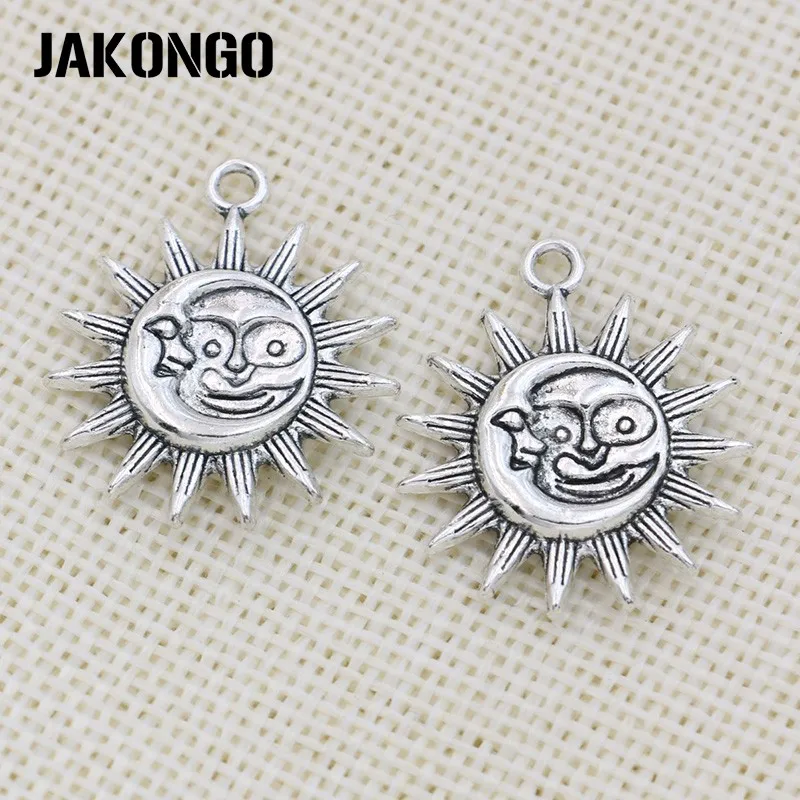 JAKONGO Antique Silver Plated Moon Sun Face Charms Pendant for Jewelry Making Bracelet Accessories DIY 28x24mm 8PCS/lot
JAKONGO Antique Silver Plated Moon Sun Face Charms Pendant for Jewelry Making Bracelet Accessories DIY 28x24mm 8PCS/lot