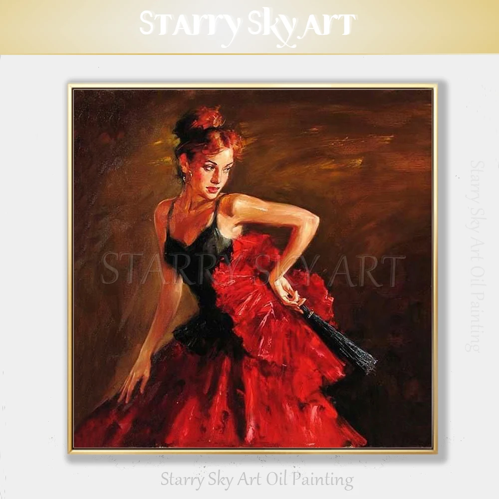 Top Artist Hand-painted High Quality Beautiful Spain Flamenco Dancer Oil Painting on Canvas Spanish Lady Dancer Oil Painting
Top Artist Hand-painted High Quality Beautiful Spain Flamenco Dancer Oil Painting on Canvas Spanish Lady Dancer Oil Painting