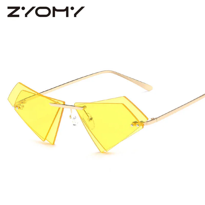 

Q Double Layer Clear Lenses Women Sunglasses Sun Glasses Classic Brand Designer Female Eyewear Triangle Oculos De sol Feminino