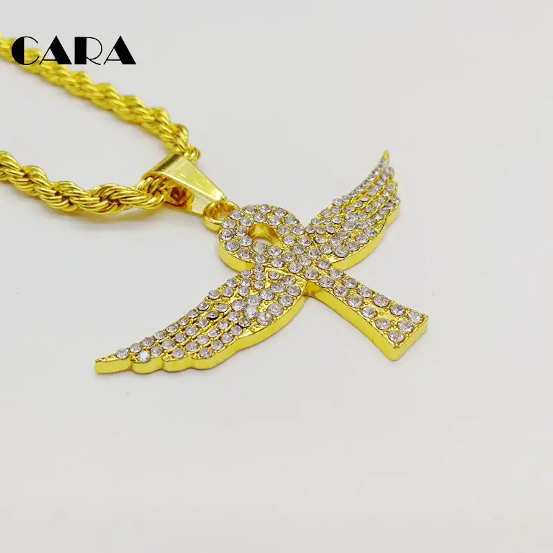 CARA New Iced Out Bling Bling rhinestones wings Ankh cross necklace pendant Full cz stones Egyptian life cross necklace CARA0412
CARA New Iced Out Bling Bling rhinestones wings Ankh cross necklace pendant Full cz stones Egyptian life cross necklace CARA0412