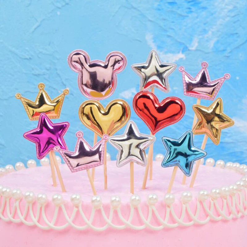 5 Pc Handmade Party Decorating Supplies Cake Topper PU Leather Heart/Star/Crown Birthday Cupcake Insert Cards Wedding Cake Flags
5 Pc Handmade Party Decorating Supplies Cake Topper PU Leather Heart/Star/Crown Birthday Cupcake Insert Cards Wedding Cake Flags