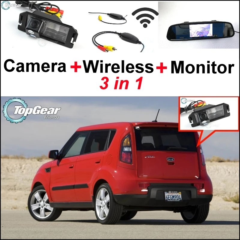 3 in1 Special Rear View Camera + Wireless Receiver + Mirror Monitor Parking System For Kia Soul 2009~2011
3 in1 Special Rear View Camera + Wireless Receiver + Mirror Monitor Parking System For Kia Soul 2009~2011