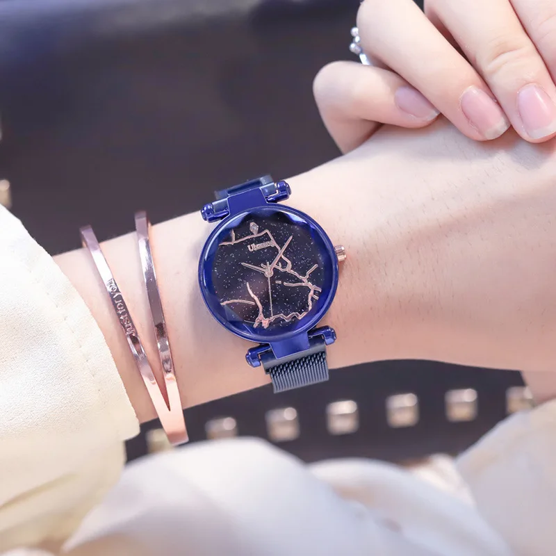 Rose Gold Luxury Women Fashion Watches Abstract Texture Dial Magnet Mesh Strap Creative Quartz Watch Starry Sky Female Clock
Rose Gold Luxury Women Fashion Watches Abstract Texture Dial Magnet Mesh Strap Creative Quartz Watch Starry Sky Female Clock