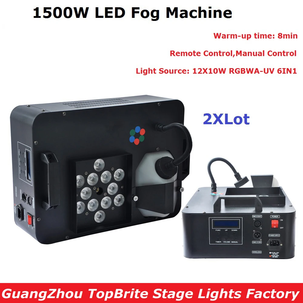 2XLot 1500W LED Fog Machine Stage Mist Haze Machine 12X10W RGBWA-UV 6IN1 LED Stage Effect Smoke Machine For Disco Lights lumiere
2XLot 1500W LED Fog Machine Stage Mist Haze Machine 12X10W RGBWA-UV 6IN1 LED Stage Effect Smoke Machine For Disco Lights lumiere