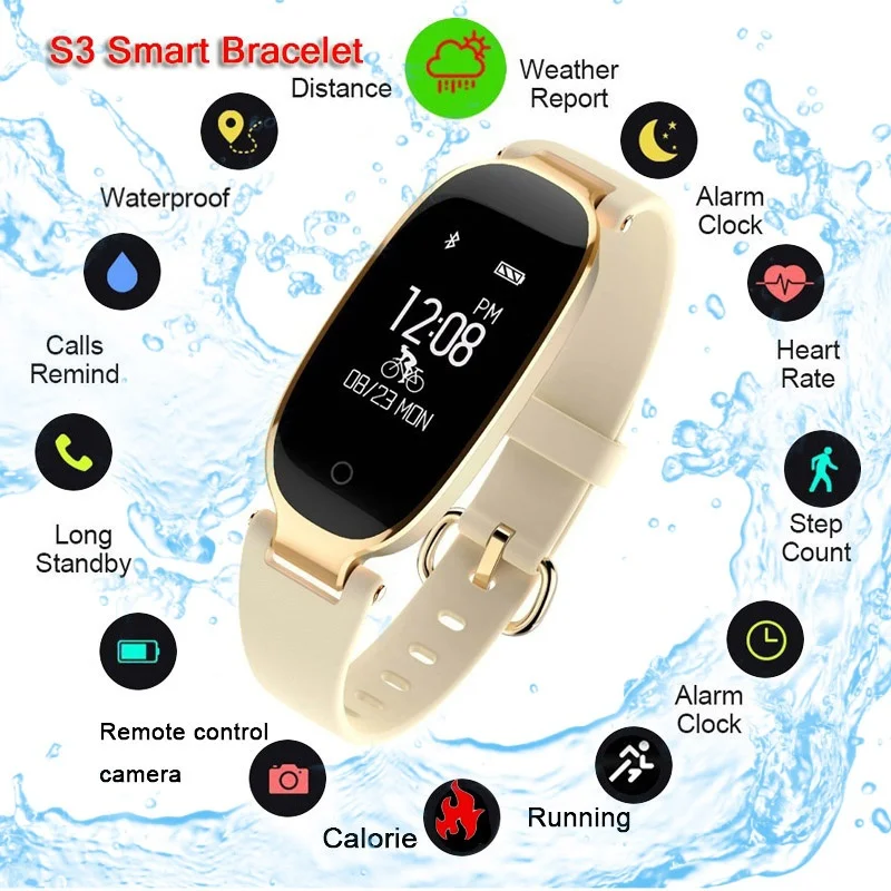 Bluetooth водонепроницаемые Смарт-часы S3 Модные женские фитнес-трекер с пульсометром Смарт-часы 2020 для Android IOS
Bluetooth водонепроницаемые Смарт-часы S3 Модные женские фитнес-трекер с пульсометром Смарт-часы 2020 для Android IOS