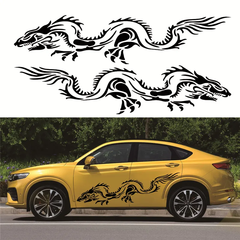 Фото 2 шт. наклейка на корпус с изображением дракона тотема и Орды Автомобильная