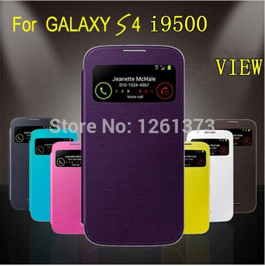Чехол книжка для Samsung Galaxy S4 SIV S 4 i9500 9500 Ab2 функция пробуждения/сна с окошком и