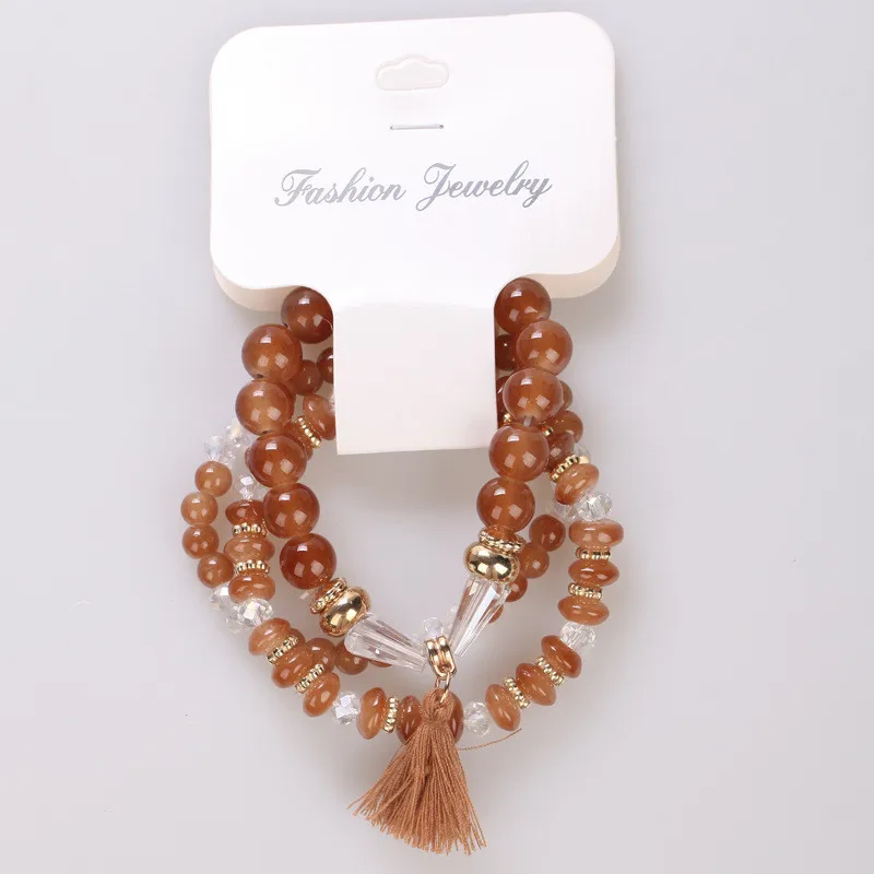 Bohemian Glazed Stone Tassel Crystal Beaded Bracelets For Women Vintage Gold Color Bracelet Wedding Jewelry pulsera mujer
Bohemian Glazed Stone Tassel Crystal Beaded Bracelets For Women Vintage Gold Color Bracelet Wedding Jewelry pulsera mujer