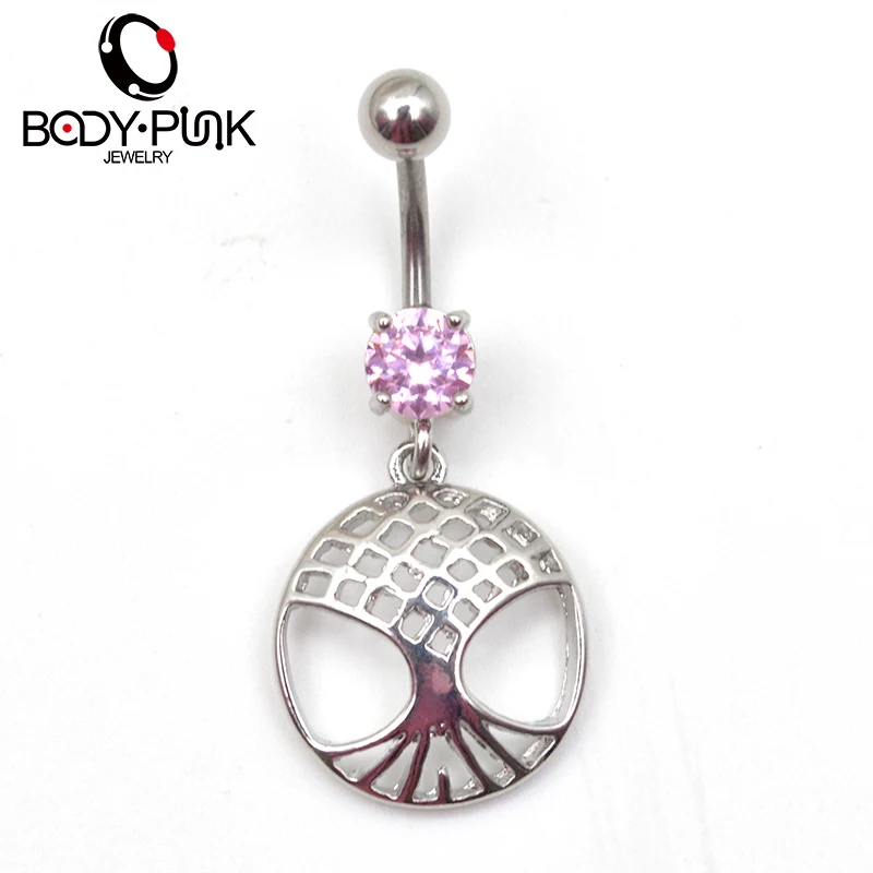BODY PUNK 316L Surgical Steel Tree Life Navel Piercing Pink Crystal Rhinestone Dangle Belly Button Ring Fashion Body Jewelry
BODY PUNK 316L Surgical Steel Tree Life Navel Piercing Pink Crystal Rhinestone Dangle Belly Button Ring Fashion Body Jewelry