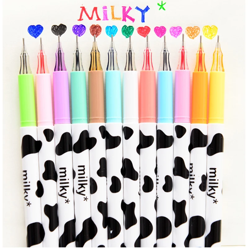 10Set 12 Colors 0.38mm Color Gel Pen Kawaii Stationery Milk Cow Colorful Nature Pen Diary Album Photo Decoration Pen
10Set 12 Colors 0.38mm Color Gel Pen Kawaii Stationery Milk Cow Colorful Nature Pen Diary Album Photo Decoration Pen