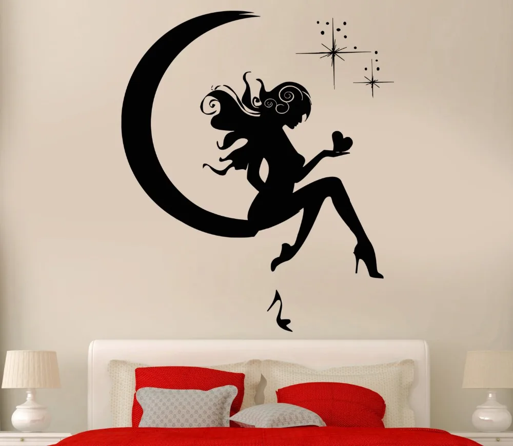 Wall Sticker Vinyl Decal Girl Fairy Moon Star Dreams Teen Decor Removable Vinyl Wall Stickers For Kids Room Vinilos Parede A053
Wall Sticker Vinyl Decal Girl Fairy Moon Star Dreams Teen Decor Removable Vinyl Wall Stickers For Kids Room Vinilos Parede A053