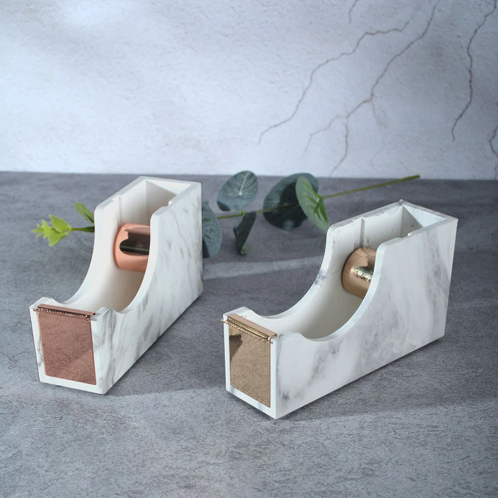 White Marble Texture Desktop Adhesive Tape Dispenser Holder Rose Gold Tone 1" Metal Core Tape Holder for Office School Supplies
White Marble Texture Desktop Adhesive Tape Dispenser Holder Rose Gold Tone 1" Metal Core Tape Holder for Office School Supplies