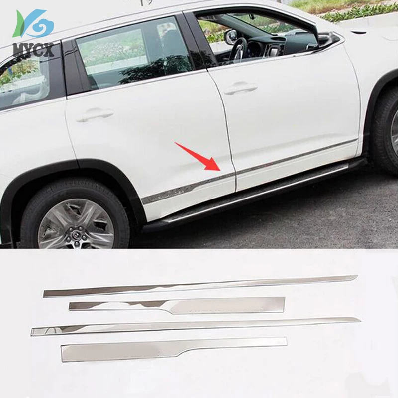 Аксессуары подходящие для TOYOTA high Lander KLUGER 2014 2015 хромированная боковая линия двери