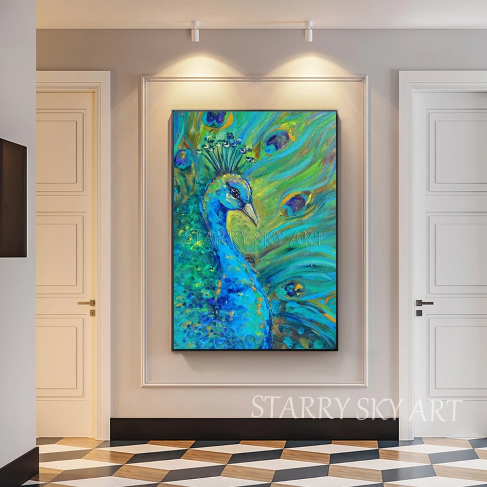 Beauty Peacock Picture Hand-painted Impressionist Peacock Oil Painting on Canvas Beautiful Animal Bird Peacock Acrylic Painting
Beauty Peacock Picture Hand-painted Impressionist Peacock Oil Painting on Canvas Beautiful Animal Bird Peacock Acrylic Painting