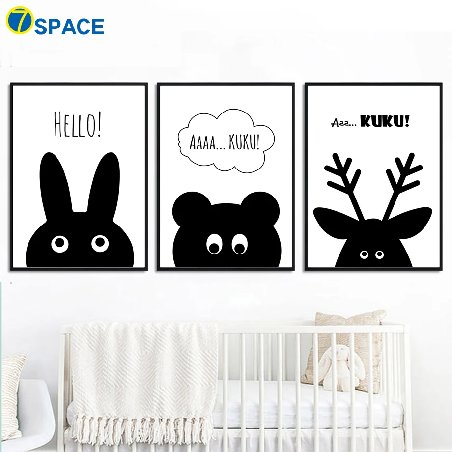 Cartoon Deer Bear Bunny Wall Art Canvas Painting Nordic Posters And Prints Animal Black White Wall Pictures Kids Room Home Decor
Cartoon Deer Bear Bunny Wall Art Canvas Painting Nordic Posters And Prints Animal Black White Wall Pictures Kids Room Home Decor