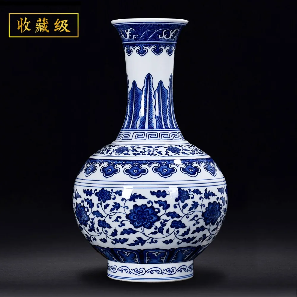 ceramic vase Antique blue and white porcelain Flower arrangement living room Chinese vestibule Home decoration crafts
ceramic vase Antique blue and white porcelain Flower arrangement living room Chinese vestibule Home decoration crafts