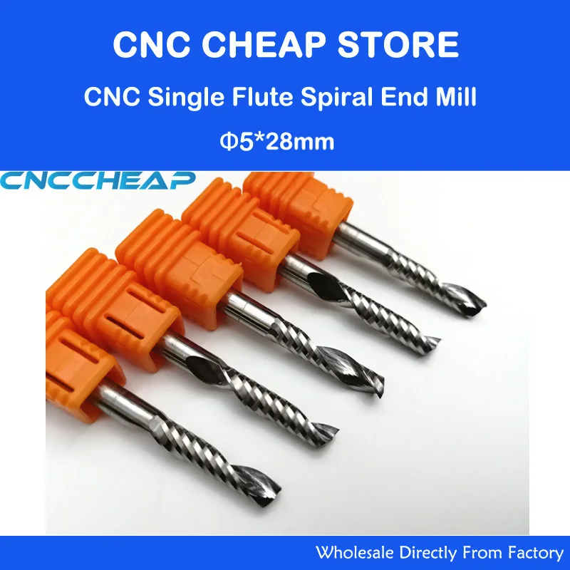 5pcs 5mm High Quality Carbide CNC Router Bits One Single Flute End Mill Tools 28mm
5pcs 5mm High Quality Carbide CNC Router Bits One Single Flute End Mill Tools 28mm