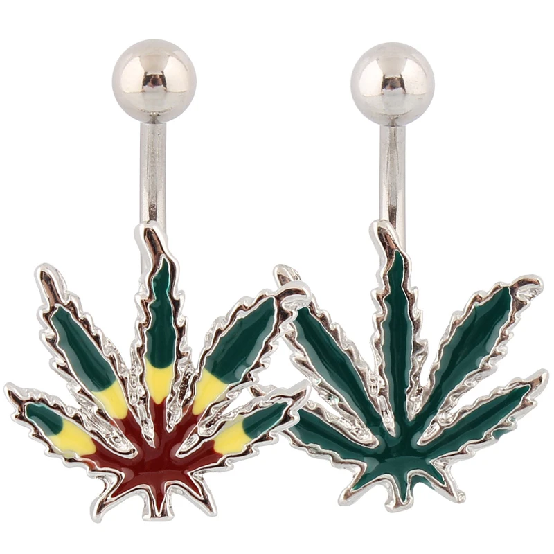 Piercing Jamaican Rasta Pot Leaf belly button rings body jewelry navel rings 14G stainless steel bar wholesale
Piercing Jamaican Rasta Pot Leaf belly button rings body jewelry navel rings 14G stainless steel bar wholesale