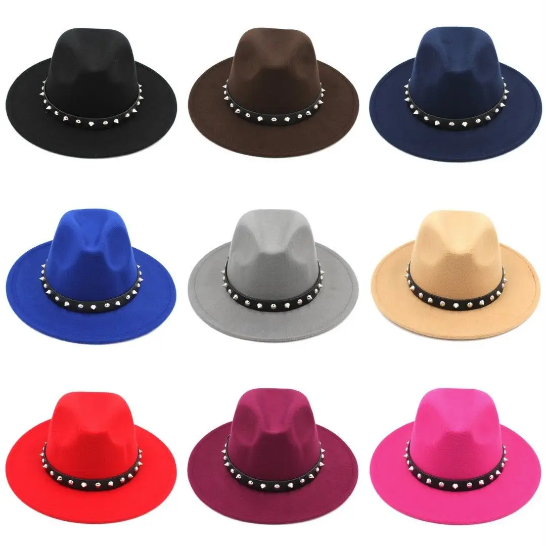 Mistdawn Men Women Wool Blend Panama Hats Wide Brim Fedora Trilby Caps Party Street Jazz Cap Rivets Leather Belt Band CFYEE
Mistdawn Men Women Wool Blend Panama Hats Wide Brim Fedora Trilby Caps Party Street Jazz Cap Rivets Leather Belt Band CFYEE