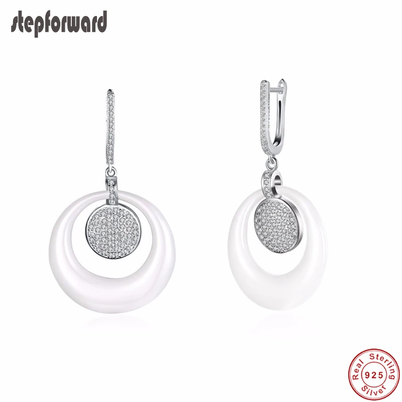 Popular Gift Jewelry for girls CZ Paved 925 Sterling Silver big white round ceramic drop earrings
Popular Gift Jewelry for girls CZ Paved 925 Sterling Silver big white round ceramic drop earrings