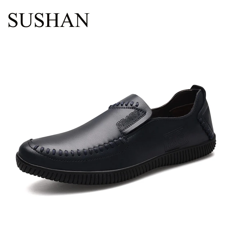 Мужская обувь кожаная удобная мужская повседневная Chaussures на плоской подошве для