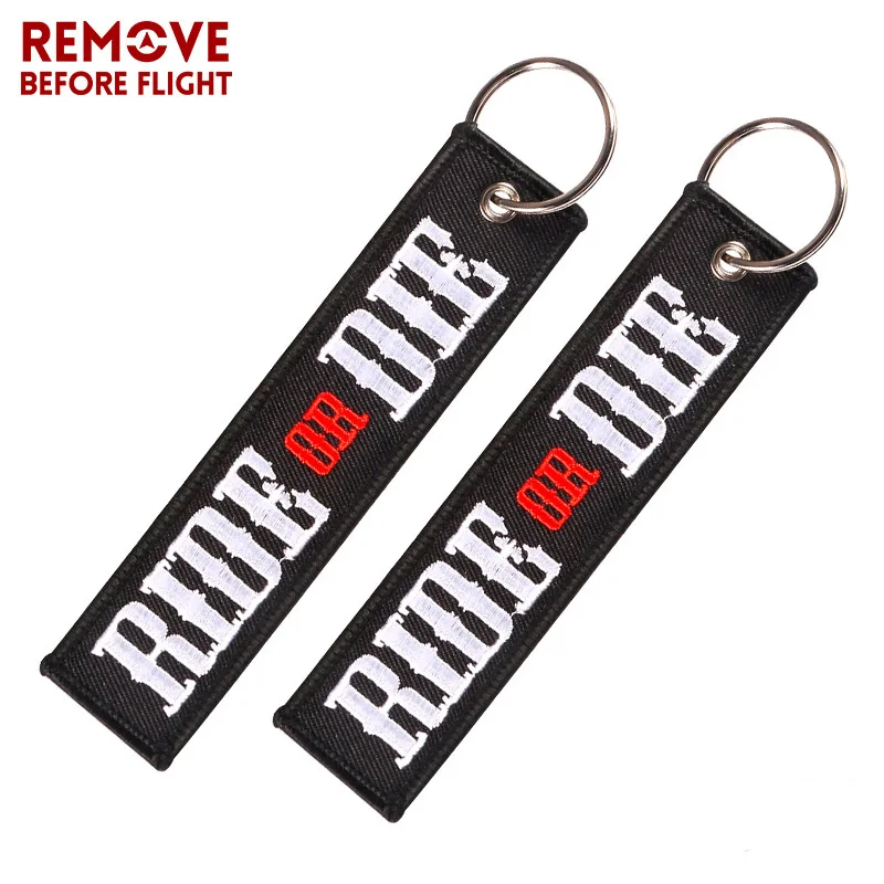 

20 PCS Car Key Chains for Motors RIDE OR DIE Embroidery Letter Key Chain Bijoux Gifts Porte Clef Customized Keyring Key Chain