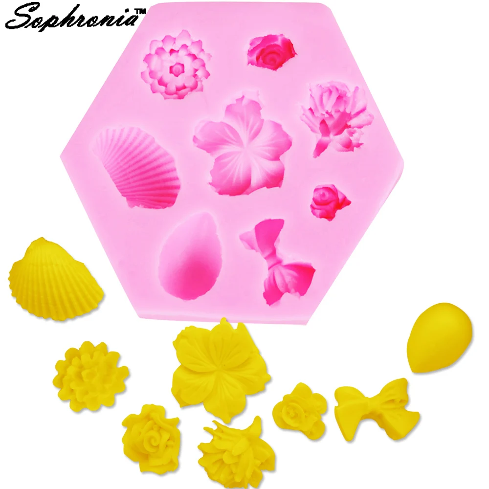 10PCS/SET M228 Mini Rose Shell Bowknot Flower Silicone Fondant Mold Sugarcraft Christmas Cake Decorating Tools Candy Chocolate
10PCS/SET M228 Mini Rose Shell Bowknot Flower Silicone Fondant Mold Sugarcraft Christmas Cake Decorating Tools Candy Chocolate