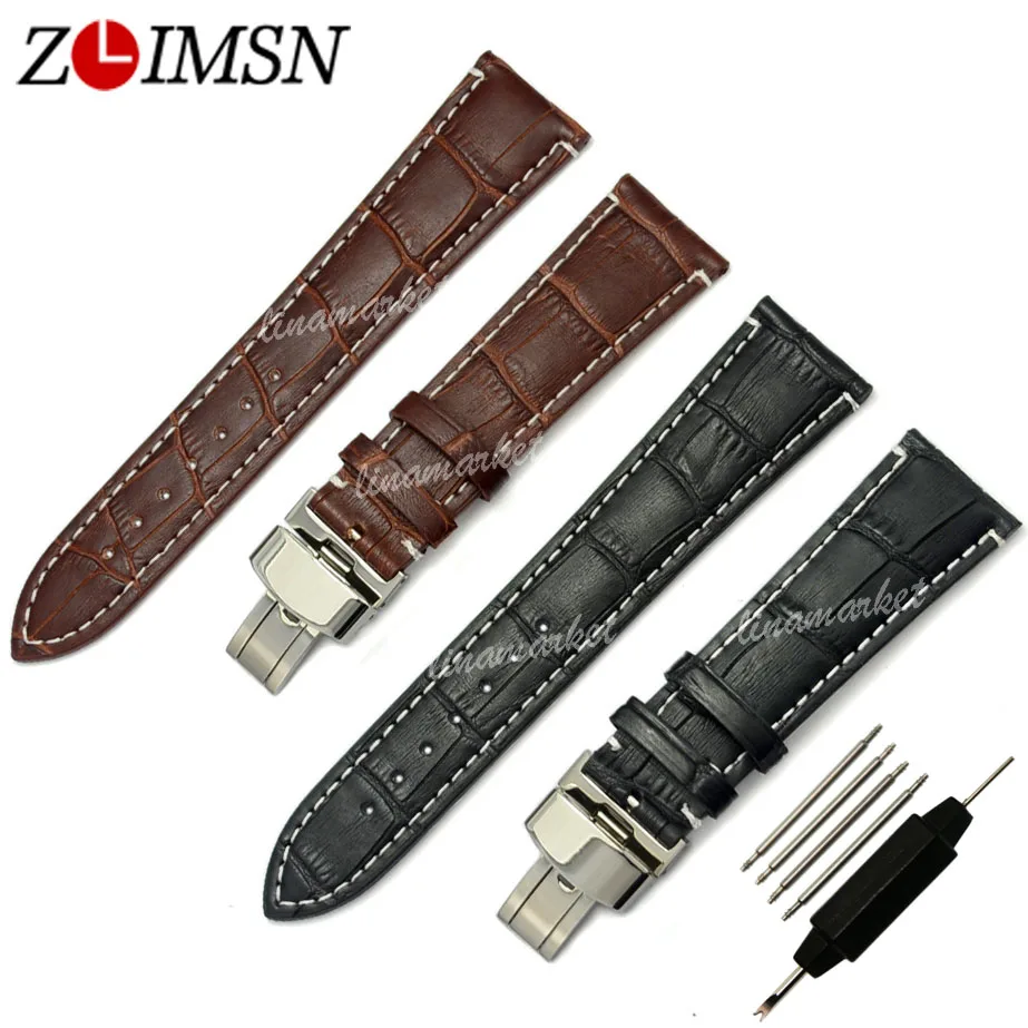 ZLIMSN Genuine Men Business Leather Fashion Men's Watchbands Black with White stitched Watch Band Strap 18mm 20mm 22mm 24mm
ZLIMSN Genuine Men Business Leather Fashion Men's Watchbands Black with White stitched Watch Band Strap 18mm 20mm 22mm 24mm