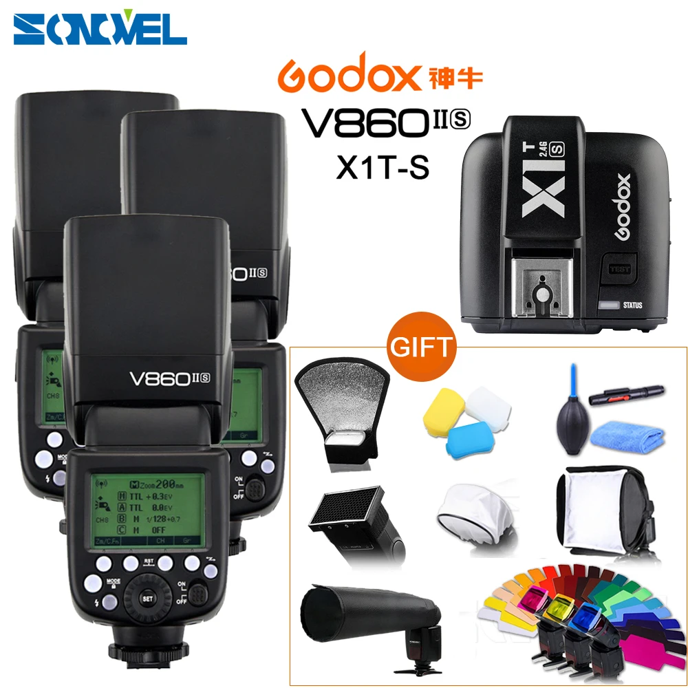 Free DHL 3x Godox V860II-S GN60 E-TTL HSS 1/8000 Li-ion Battery Speedlite Flash+ X1TS Transmitter for Sony A7R A7RII A58 A6000
Free DHL 3x Godox V860II-S GN60 E-TTL HSS 1/8000 Li-ion Battery Speedlite Flash+ X1TS Transmitter for Sony A7R A7RII A58 A6000