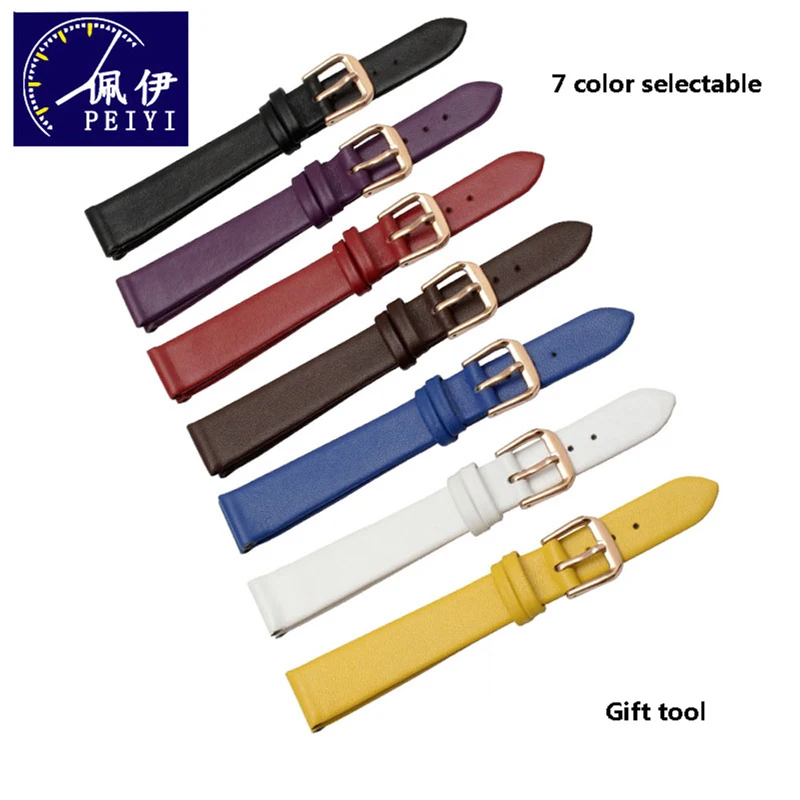 PEIYI Watchbands Small size leather strap 6mm 8mm 10mm Color Soft Replacement Leather Braceelt Female Wristbands
PEIYI Watchbands Small size leather strap 6mm 8mm 10mm Color Soft Replacement Leather Braceelt Female Wristbands