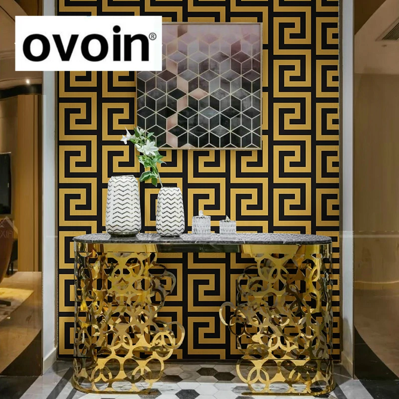Black White Geometric Wallpaper Rolls Luxury Large Greek Key Wall Papers Home Decor For Living Room and Bedroom
Black White Geometric Wallpaper Rolls Luxury Large Greek Key Wall Papers Home Decor For Living Room and Bedroom