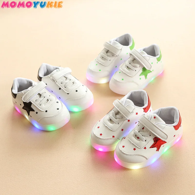 2018 spring and summer child kids sneaker fashion casual star LED light up leather shoes for girls boys sneakers waterproof soft
2018 spring and summer child kids sneaker fashion casual star LED light up leather shoes for girls boys sneakers waterproof soft