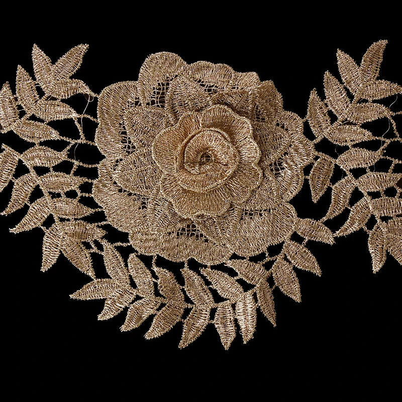 5yard 3D Floral Gold Metallic Flower Applique Trim Embroidery Pattern Lace Fabric Trimming Craft Sewing Accessories T2076
5yard 3D Floral Gold Metallic Flower Applique Trim Embroidery Pattern Lace Fabric Trimming Craft Sewing Accessories T2076