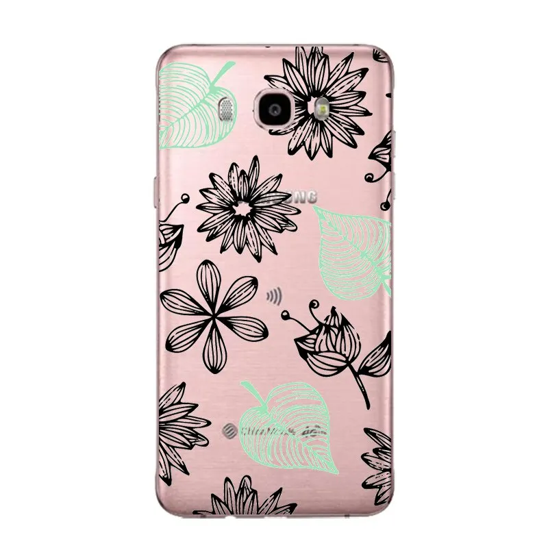 Forest Soft Clear TPU Phone Case For Samsung J3 J5 J7 S6 S7 S8 note8 A3 A5 C7 J2prime Diamond Flora Printed Cover Free Shipping | Мобильные