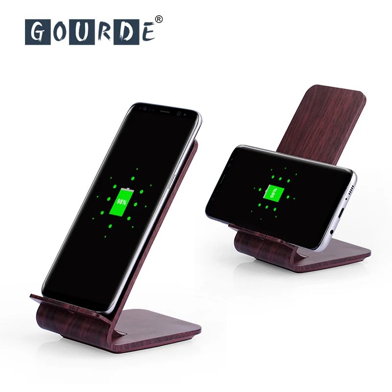 Gourde Qi Беспроводное зарядное устройство 10 Вт зарядная док-станция для iPhone 8