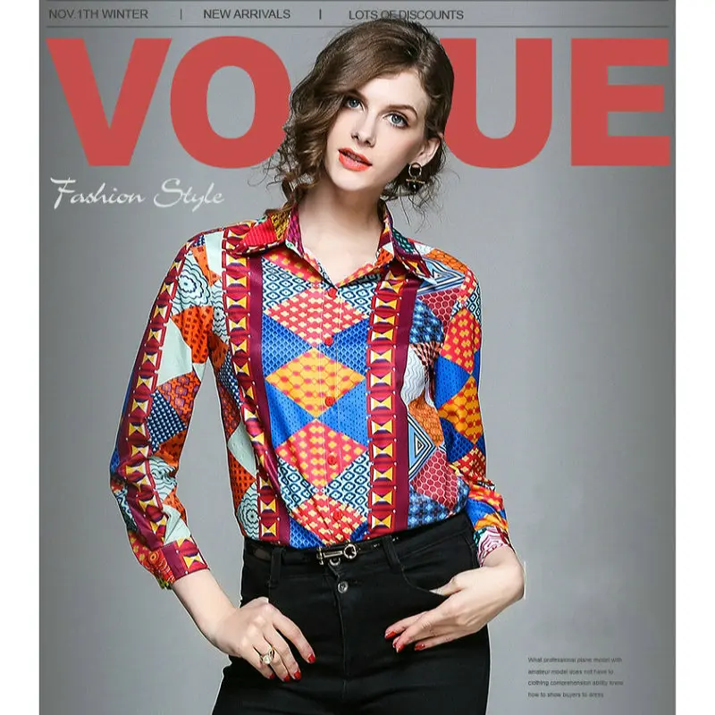 Drop Shipping Blouse Casual Loose Long-sleeved Lapel Single-breasted Shirt Summer Silk Shirt Ruffle Top Camisa
Drop Shipping Blouse Casual Loose Long-sleeved Lapel Single-breasted Shirt Summer Silk Shirt Ruffle Top Camisa