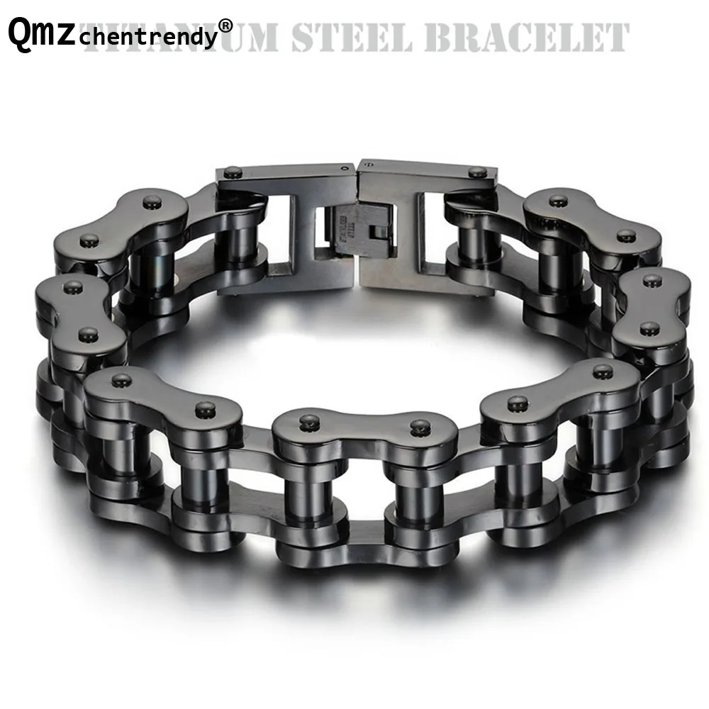 Top Quality Titanium IP Black Plated Biker Bicycle Chains Bracelets Punk Wristbands High Polished Brace lace Men's Bangles 23cm
Top Quality Titanium IP Black Plated Biker Bicycle Chains Bracelets Punk Wristbands High Polished Brace lace Men's Bangles 23cm