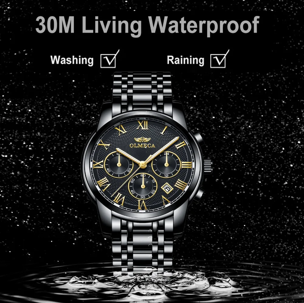 OLMECA Top Brand Luxury Waterproof Quartz Men Watches Wrist Watch Chronograph Relogio Masculino 30M Waterproof Military Watches
OLMECA Top Brand Luxury Waterproof Quartz Men Watches Wrist Watch Chronograph Relogio Masculino 30M Waterproof Military Watches
