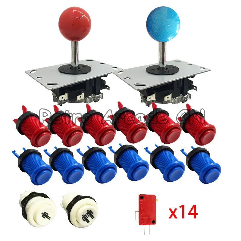Arcade copy Sanwa Joystick Button Parts DIY Kit with 2 x 8 Way Joystick +14 x American happ Style Push Button with Microswitch
Arcade copy Sanwa Joystick Button Parts DIY Kit with 2 x 8 Way Joystick +14 x American happ Style Push Button with Microswitch