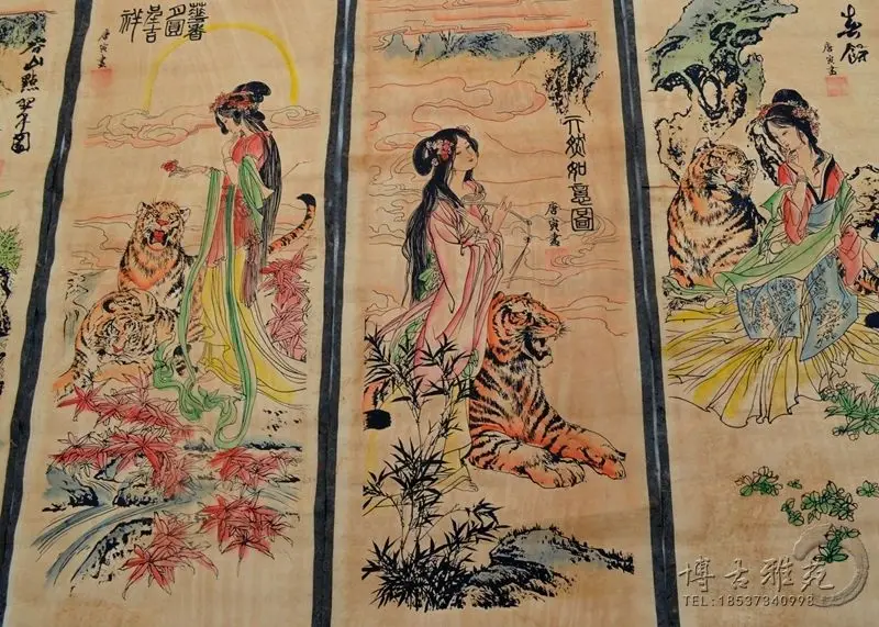 China calligraphy Paintings Scrolls Chinese Painting VINTAGE TRADITIONAL CHINESE PAINTING LONG SCROLL FOUR SCREEN
China calligraphy Paintings Scrolls Chinese Painting VINTAGE TRADITIONAL CHINESE PAINTING LONG SCROLL FOUR SCREEN