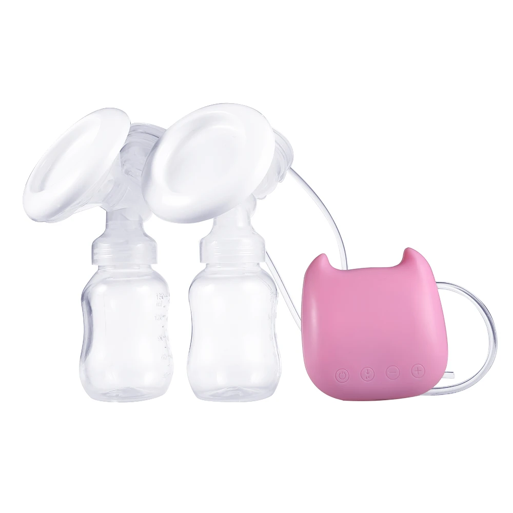 Электрический двойной молокоотсос с детской бутылкой натуральный всасывающий