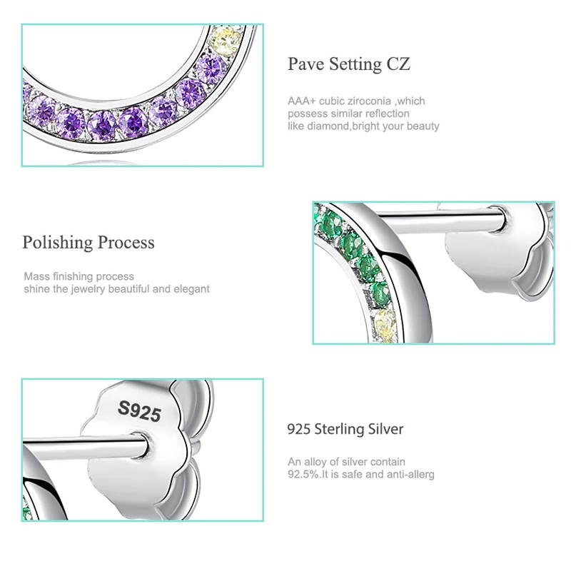 925 Sterling Silver Round Colored Cubic Zirconia Crystal Earrings Fashion Studs Earrings For Women Party Jeweliry
925 Sterling Silver Round Colored Cubic Zirconia Crystal Earrings Fashion Studs Earrings For Women Party Jeweliry