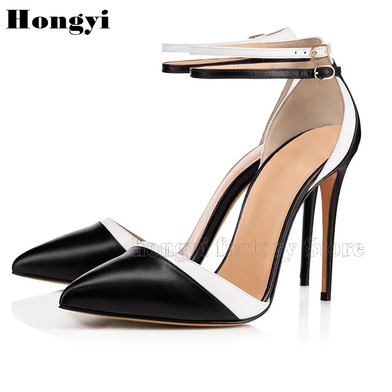 New arrival Color patchwork white Black point toe women thin high heel sandals ladies ankle wrap dress shoes
New arrival Color patchwork white Black point toe women thin high heel sandals ladies ankle wrap dress shoes