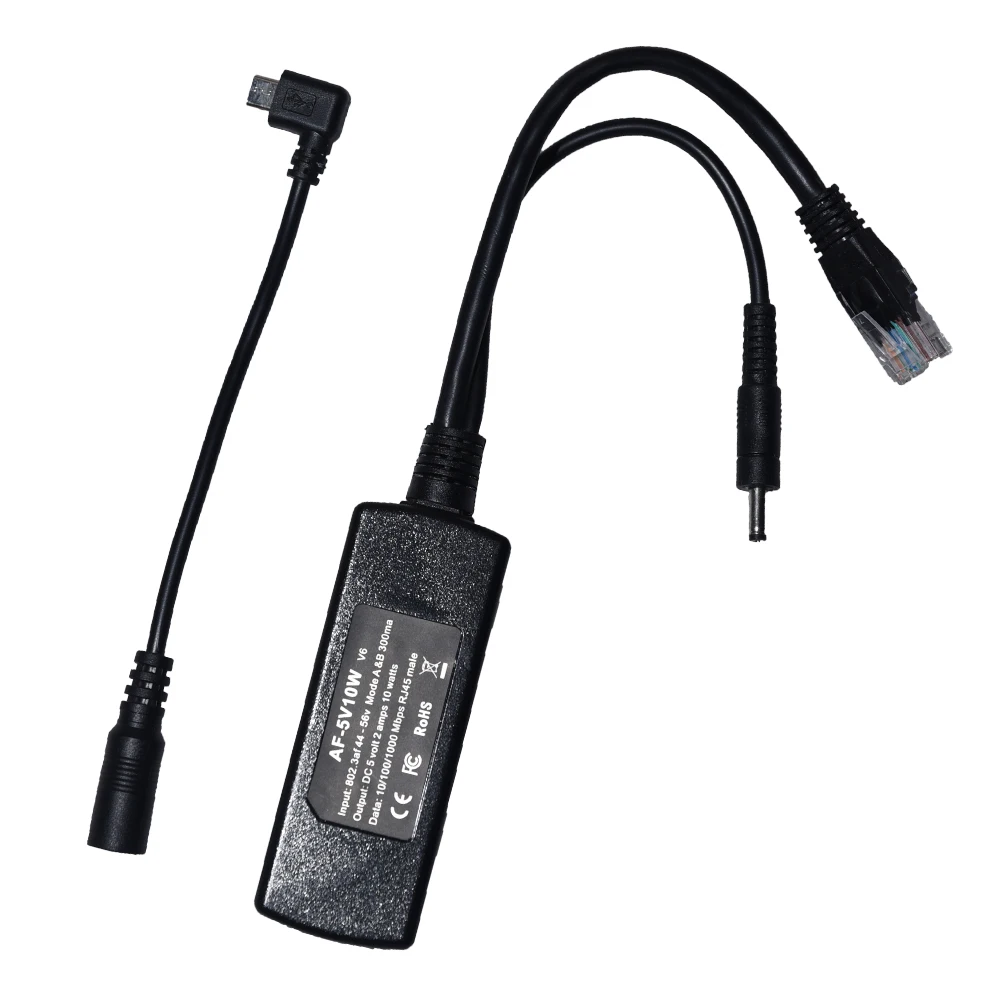 5V 10W PoE Splitter with Micro USB cable for 5V device, charging for mobile phone or 5V Non-POE function Camera
5V 10W PoE Splitter with Micro USB cable for 5V device, charging for mobile phone or 5V Non-POE function Camera