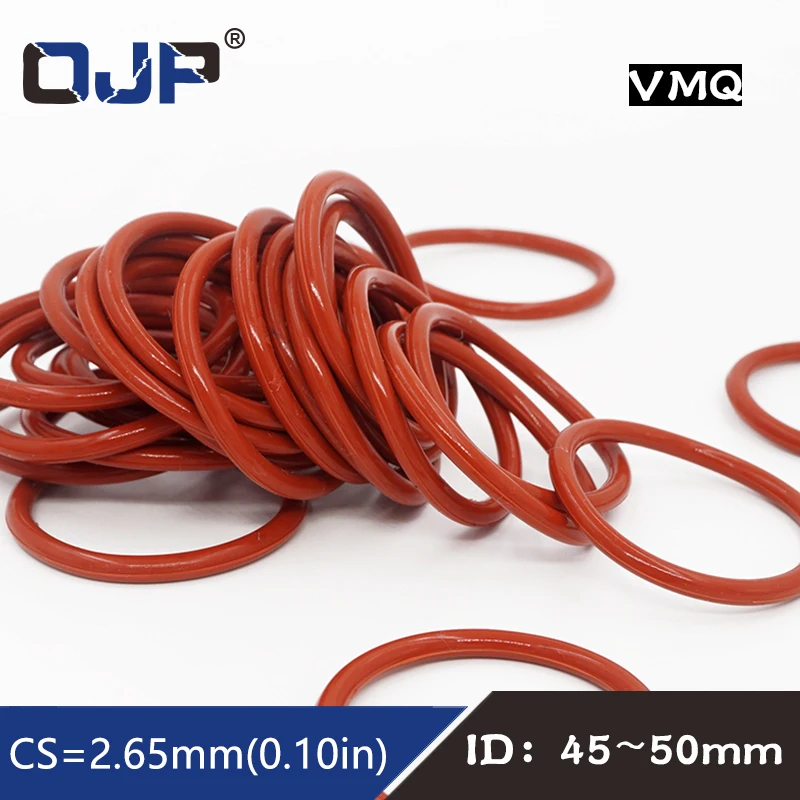 5PCS/lot Red Silicon Rings Silicone O ring 2.65mm Thickness ID45/46.2/47.5/48.7/50mm Rubber O-Ring Seal Gasket elasticity Rings
5PCS/lot Red Silicon Rings Silicone O ring 2.65mm Thickness ID45/46.2/47.5/48.7/50mm Rubber O-Ring Seal Gasket elasticity Rings