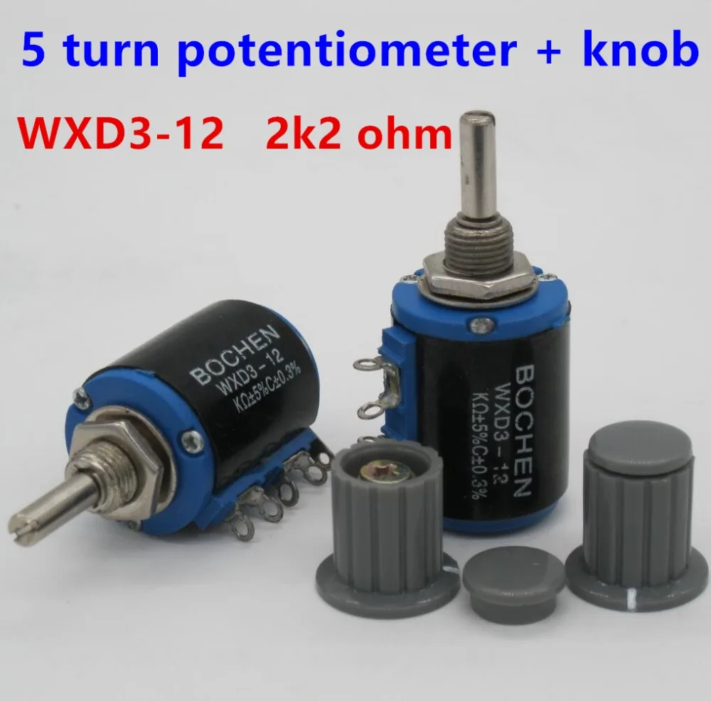 2PCS WXD3-12 2W 2K2 ohm WXD3-12-2W 2.2K 5 ring multi-circle precision wire-wound potentiometer + 2PCS knob cap (copper core)
2PCS WXD3-12 2W 2K2 ohm WXD3-12-2W 2.2K 5 ring multi-circle precision wire-wound potentiometer + 2PCS knob cap (copper core)