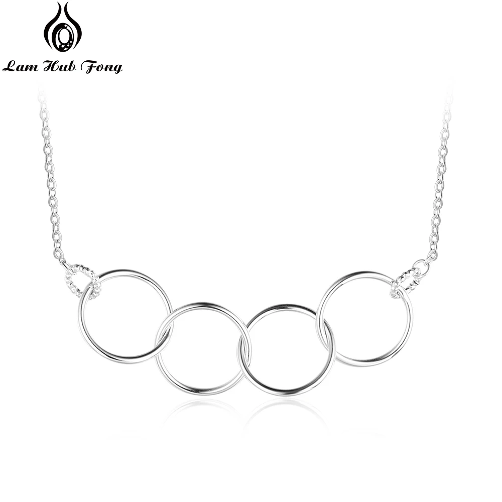 925 Sterling Silver Interlocked Circle Necklaces & Pendants Women Round Chains Necklace Fine Jewelry Family Gift (Lam Hub Fong)
925 Sterling Silver Interlocked Circle Necklaces & Pendants Women Round Chains Necklace Fine Jewelry Family Gift (Lam Hub Fong)